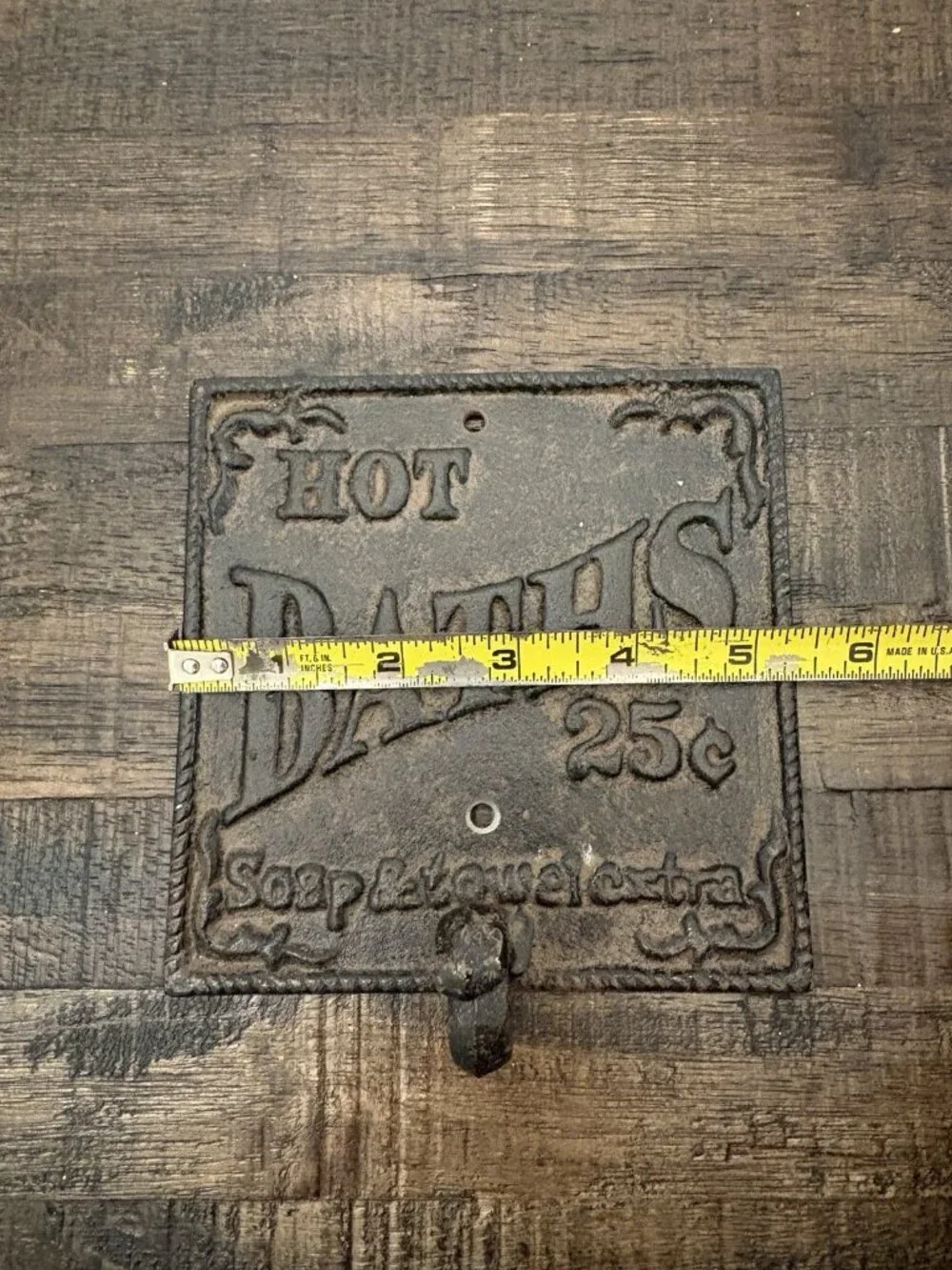 Hot Baths Cast Iron Wall Hook Antique Style Hanger Bathroom Decor